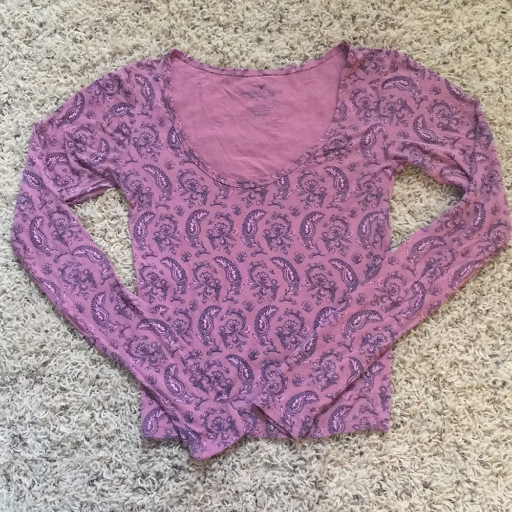 Junior’s American Eagle Long Sleeve Crop Top